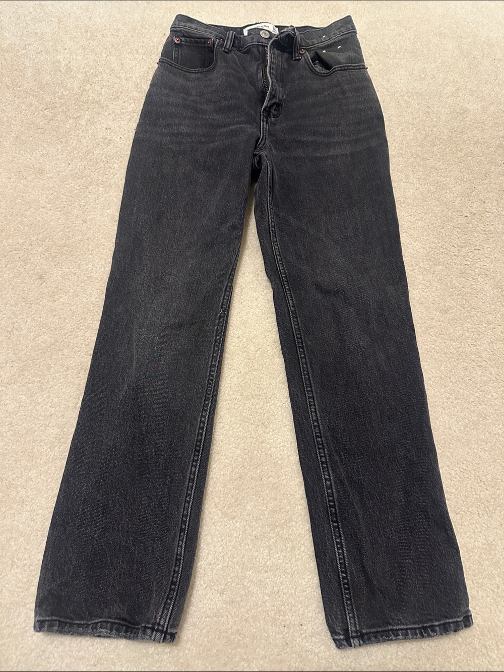 Abercrombie & Fitch Washed Black High-Rise Jeans